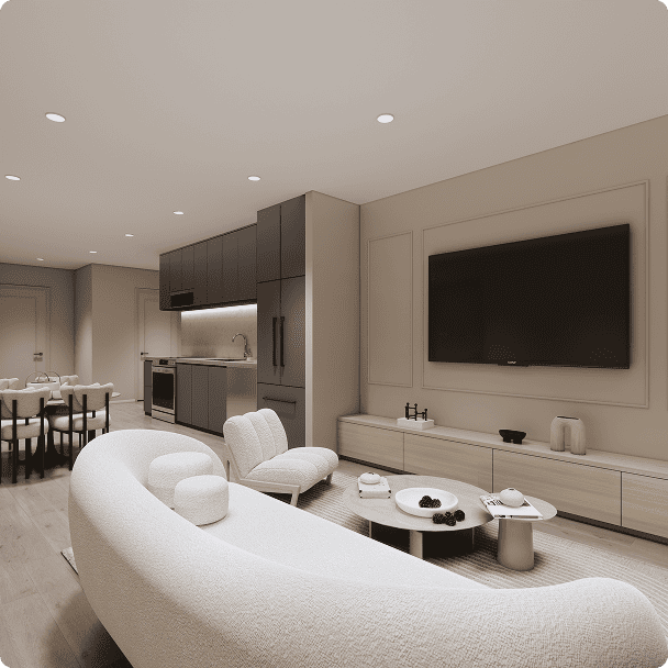 1 Bed + 1.5 Bath + Study